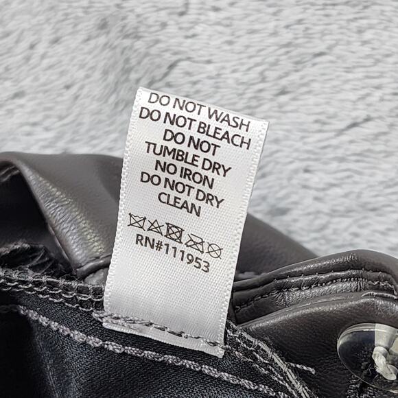 Active USA Pants Womens S Black Faux Leather High Waist Slim Fit Straight Leg - Picture 7 of 12